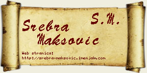 Srebra Maksović vizit kartica